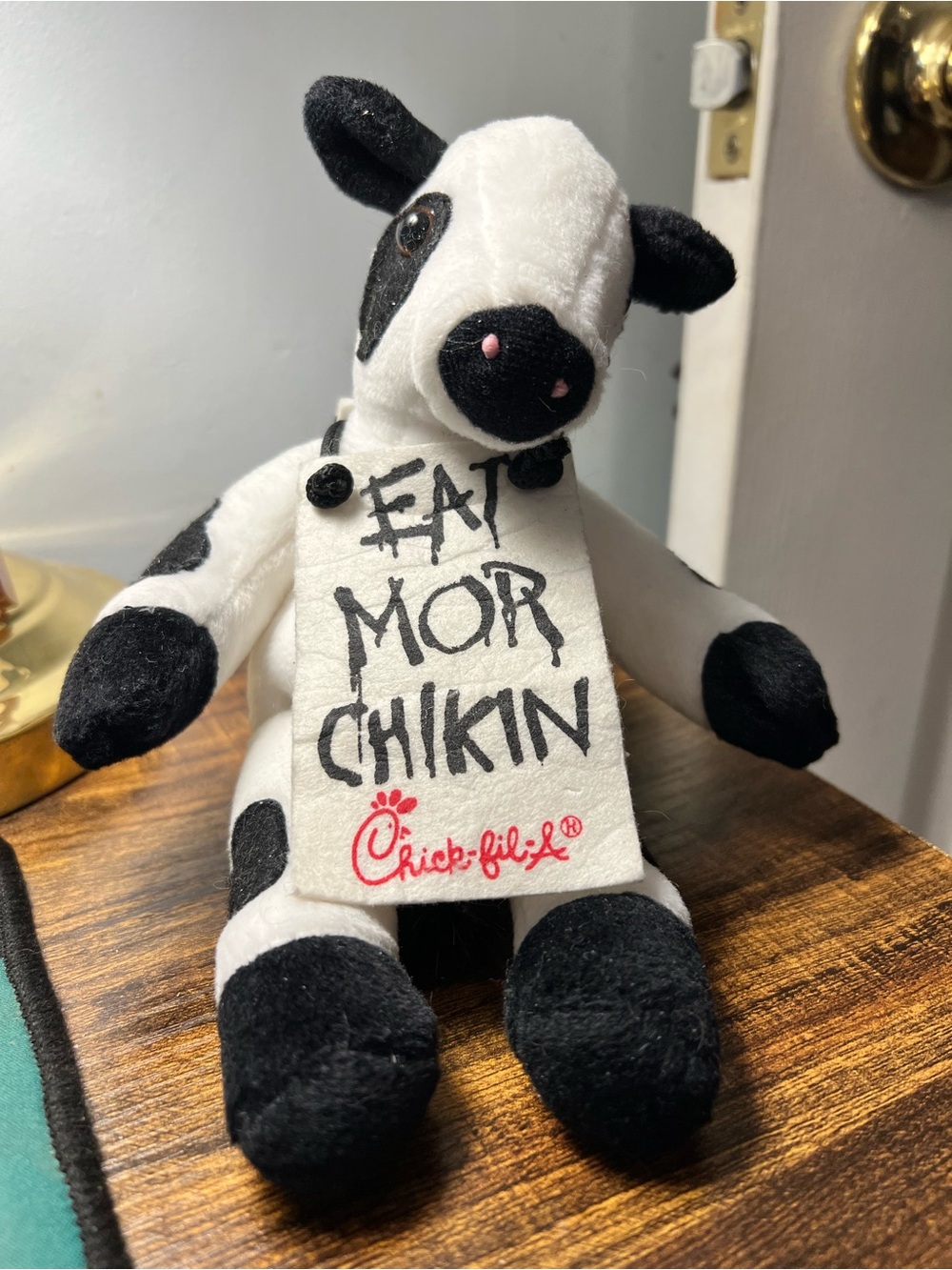 Chick-fil-A Black & White Cow Plush Toy - Eat Mor Chikin Sign